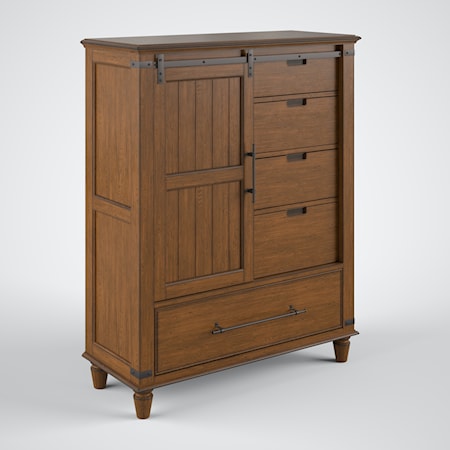 Sliding Door Chest in Bourbon