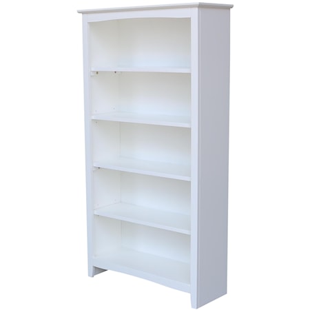 48&apos;&apos; Shaker Bookcase Pure White