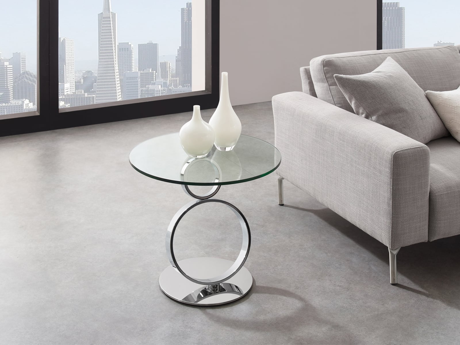 Satellite Round End Table