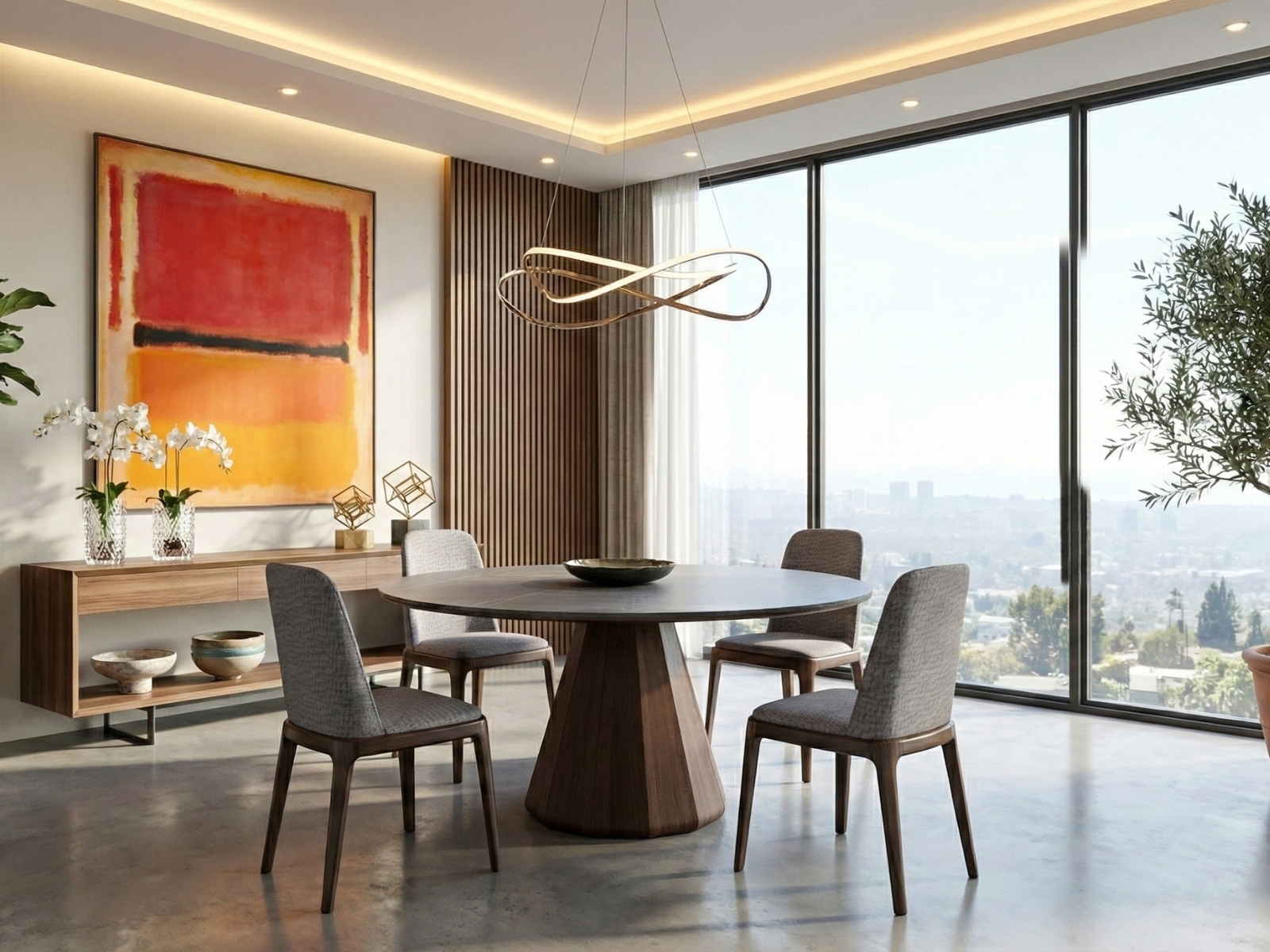 Eric Dining Chair in Gray Microfiber Fabric