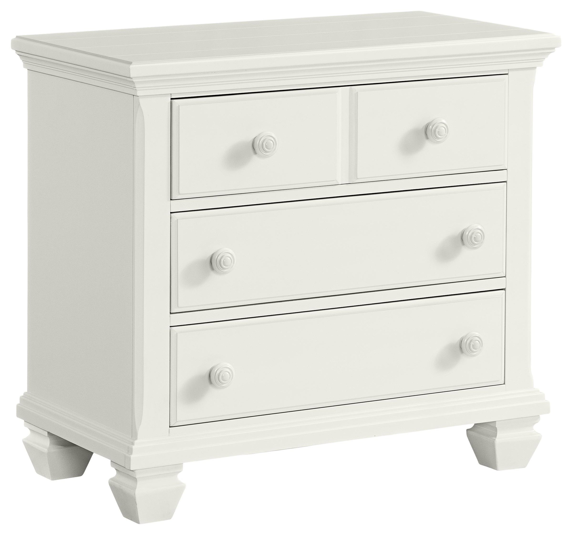 Three Drawer Nightstand with USB