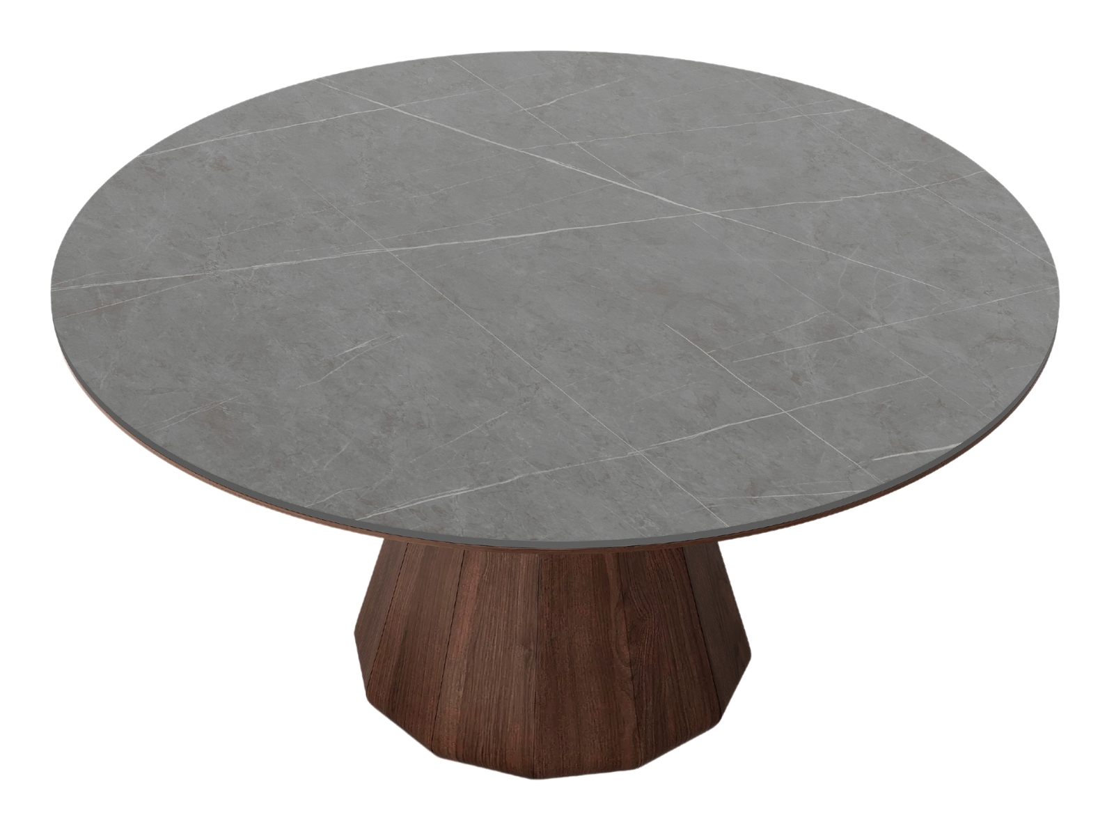 Eric 53" Round Dining Table with Walnut Base
