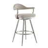 Armen Living Justin Leather Swivel Counter Stool