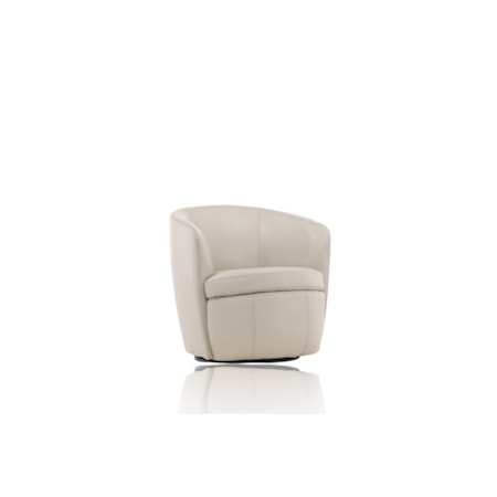 Leather Swivel Barrel Chair