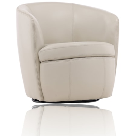 Leather Swivel Barrel Chair