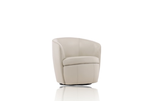 Contemporary Leather Swivel Barrel Chair