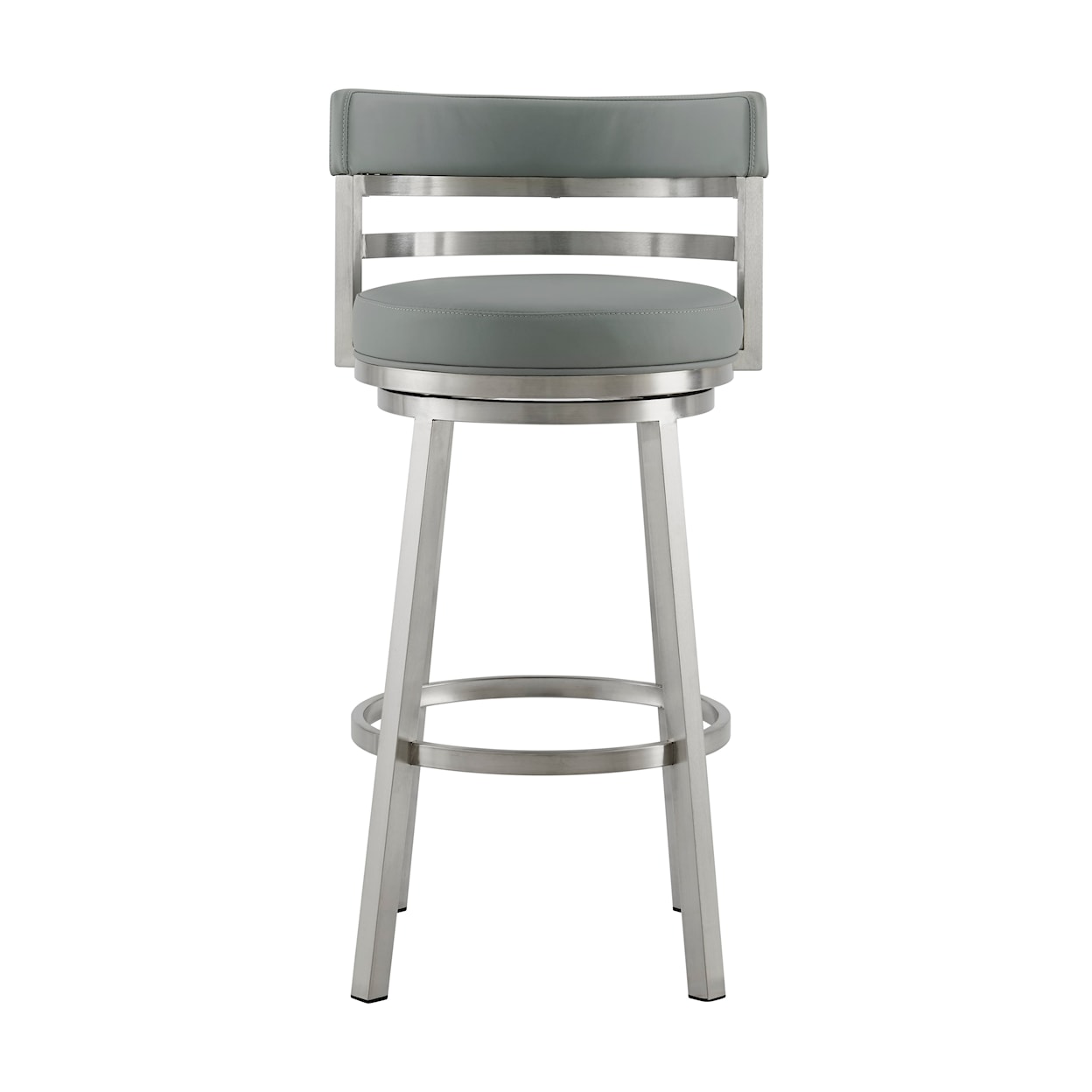 Armen Living Madrid Leather Swivel Counter Stool