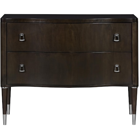 Two Drawer Wide Nightstand