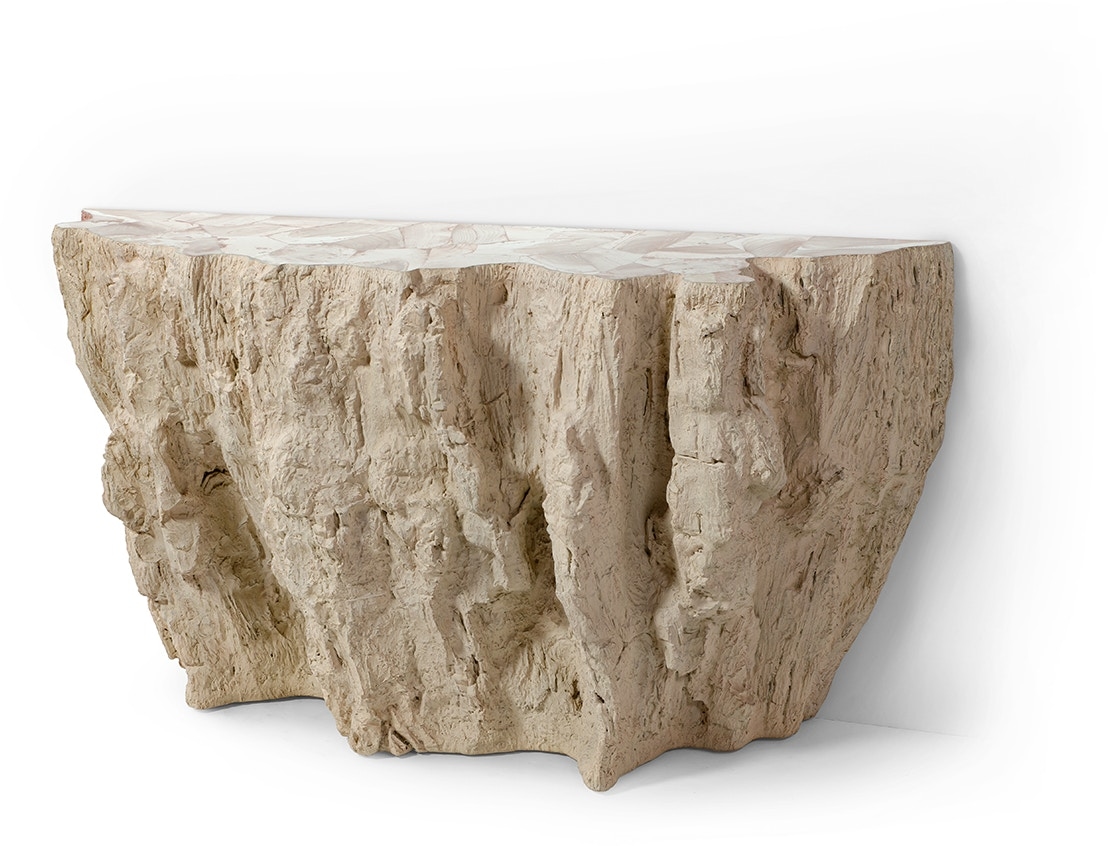 Fossilized Clam Console Table