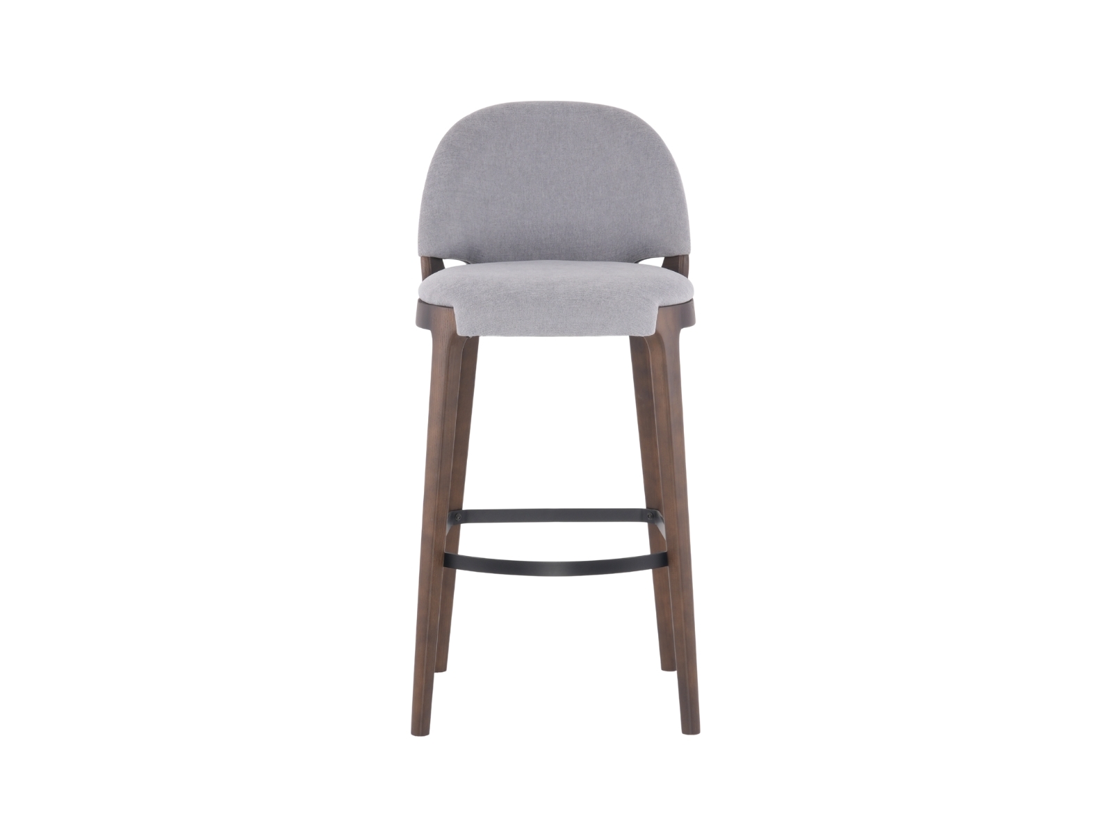 Giulia Stool in Gray Microfiber Fabric