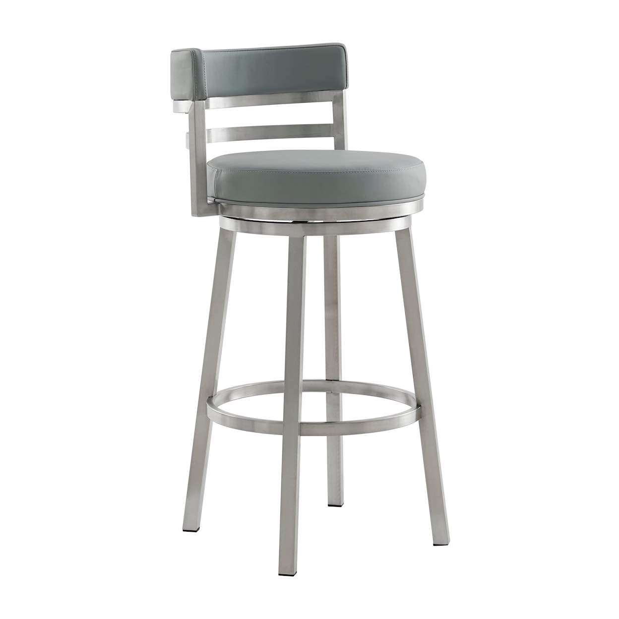 Armen Living Madrid Leather Swivel Counter Stool