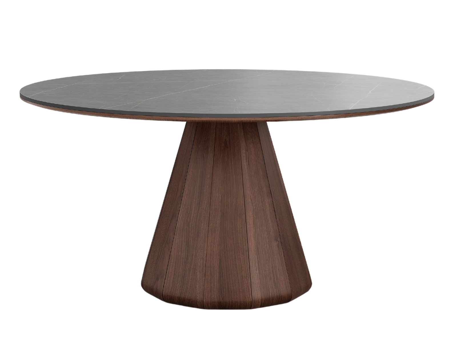 Eric 53" Round Dining Table with Walnut Base