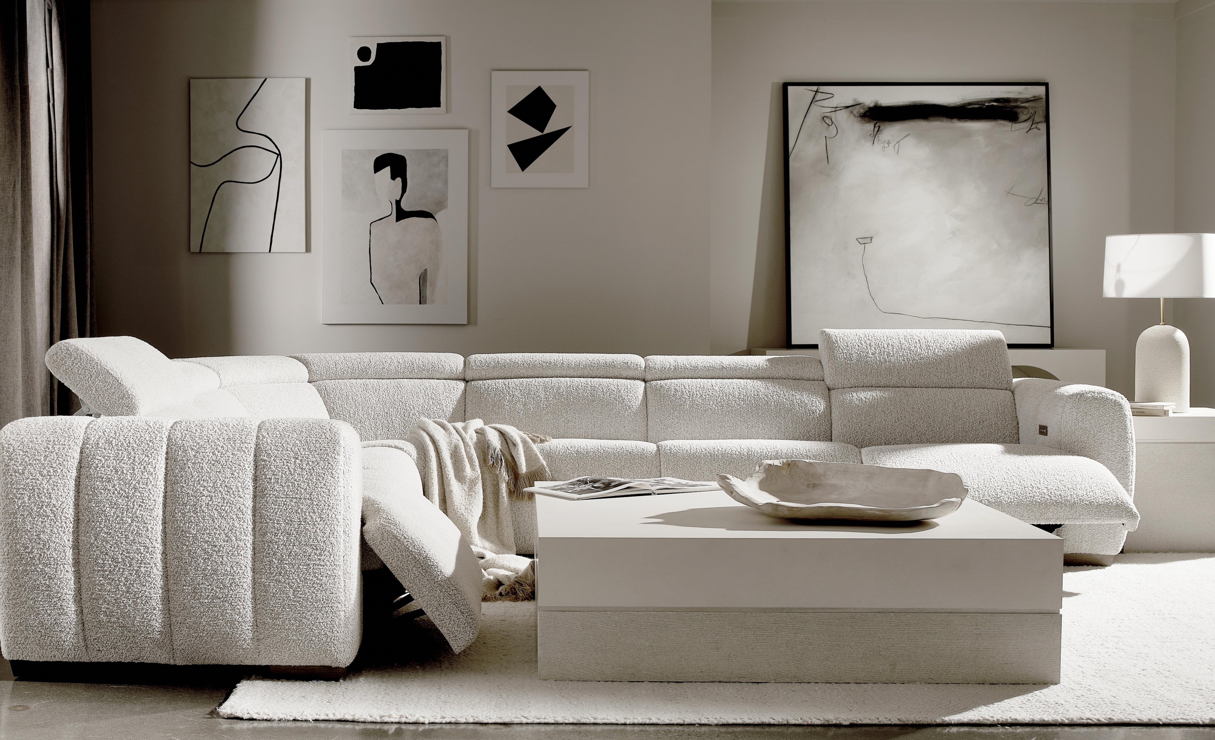 4 Piece Fabric Power Motion Sectional