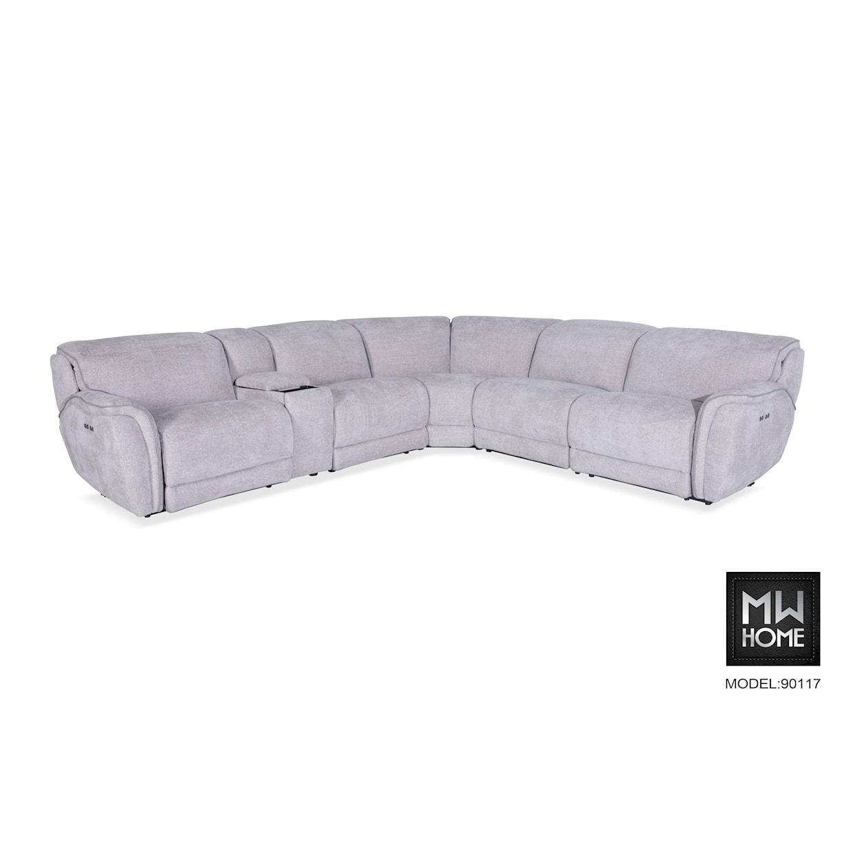 MW Home 90117 4-Seat Power Reclining Sectional Sofa