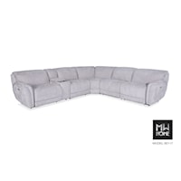 4-Seat Power Reclining Sectional Sofa with Hidden Cupholders