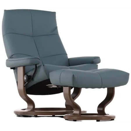 Genuine Leather Large David Chair & Ottoman