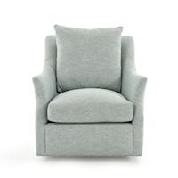 Contemporary Swivel Glider Chair with Flare Tapered Arms