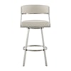 Armen Living Saturn Leather Swivel Counter Stool