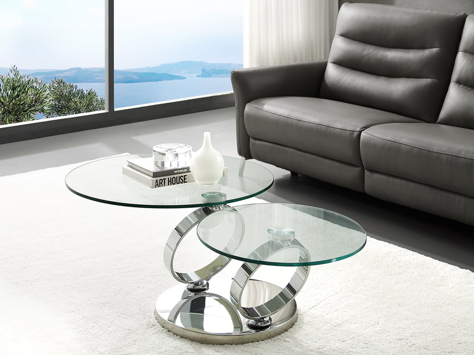 Satellite Round Swivel Coffee Table