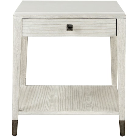 Pine Side Table with Storage