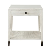 Wirebrushed Pine Side Table with Storage