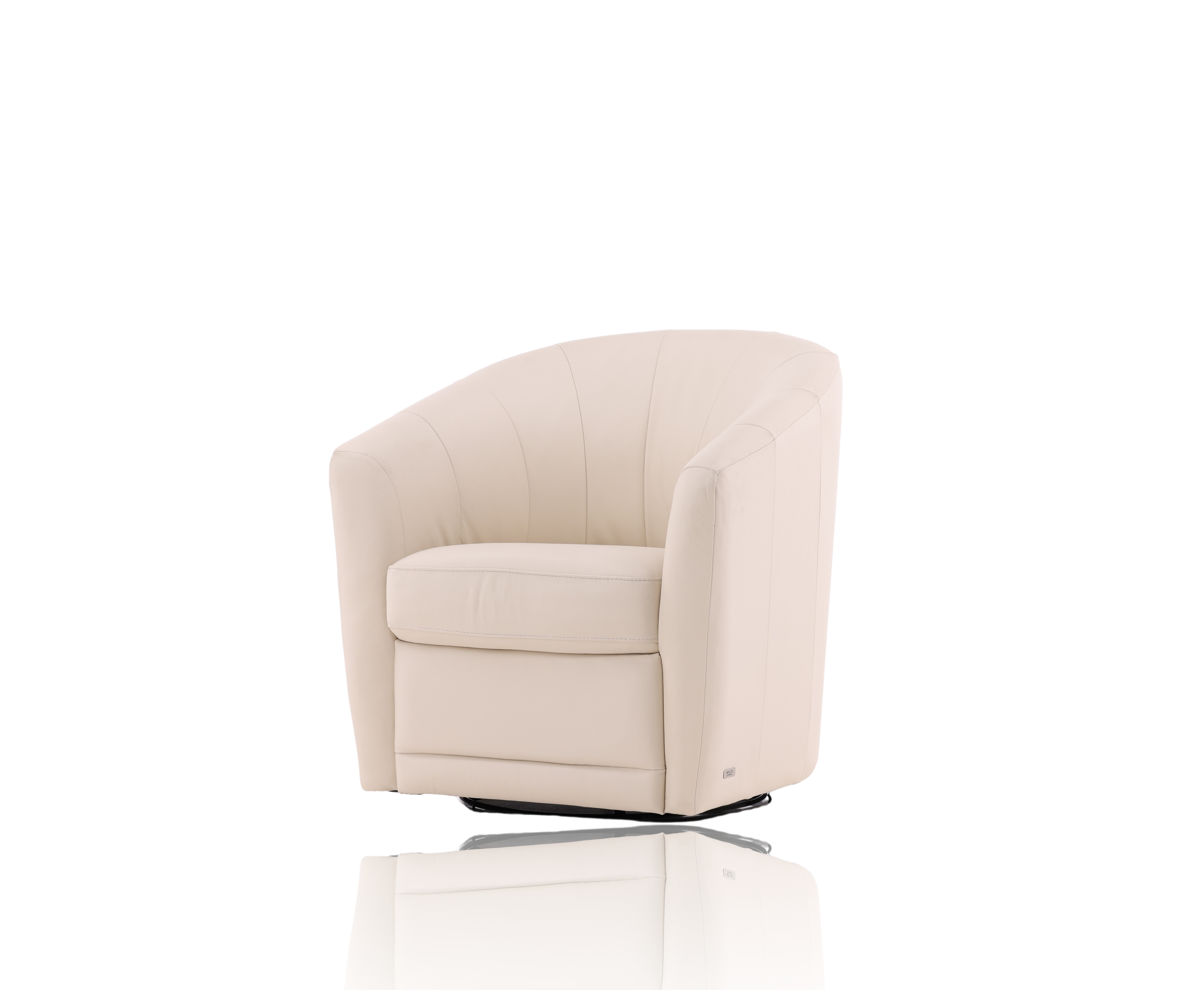 GMHS408○NATUZZI / ナツッジ 本革 レザー ビーンバックチェア Natuzzi Editions Giada Swivel Accent Chair | NTZB596066
