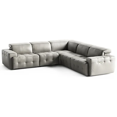 Contemporary Power Reclining Leather Sectional