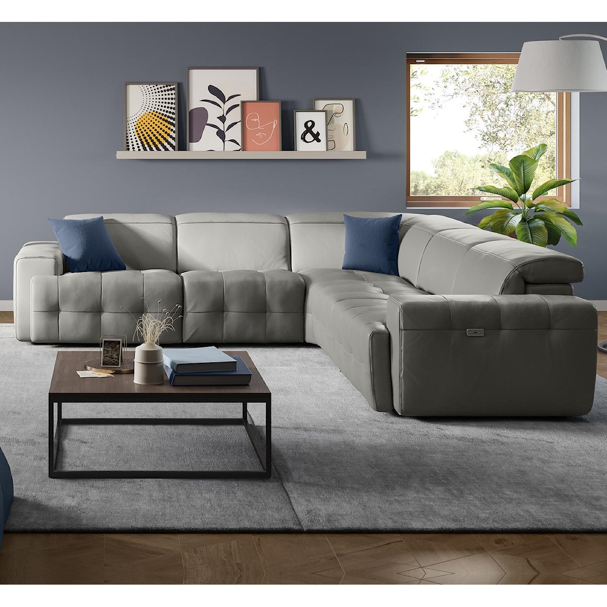 Natuzzi Editions Intenso Power Reclining Leather Sectional