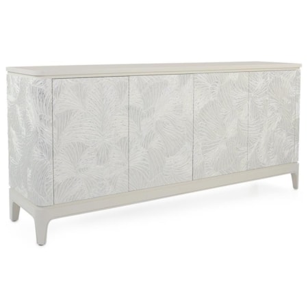 Modern Coastal Credenza w/Adj. Shelves