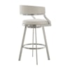 Armen Living Saturn Leather Swivel Counter Stool