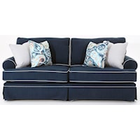 Traditional Queen Sleeper Sofa with Skirted Base