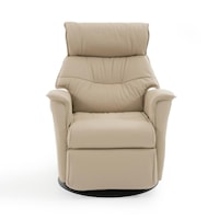 Compact Contemporary Recliner with Swivel Glider Base