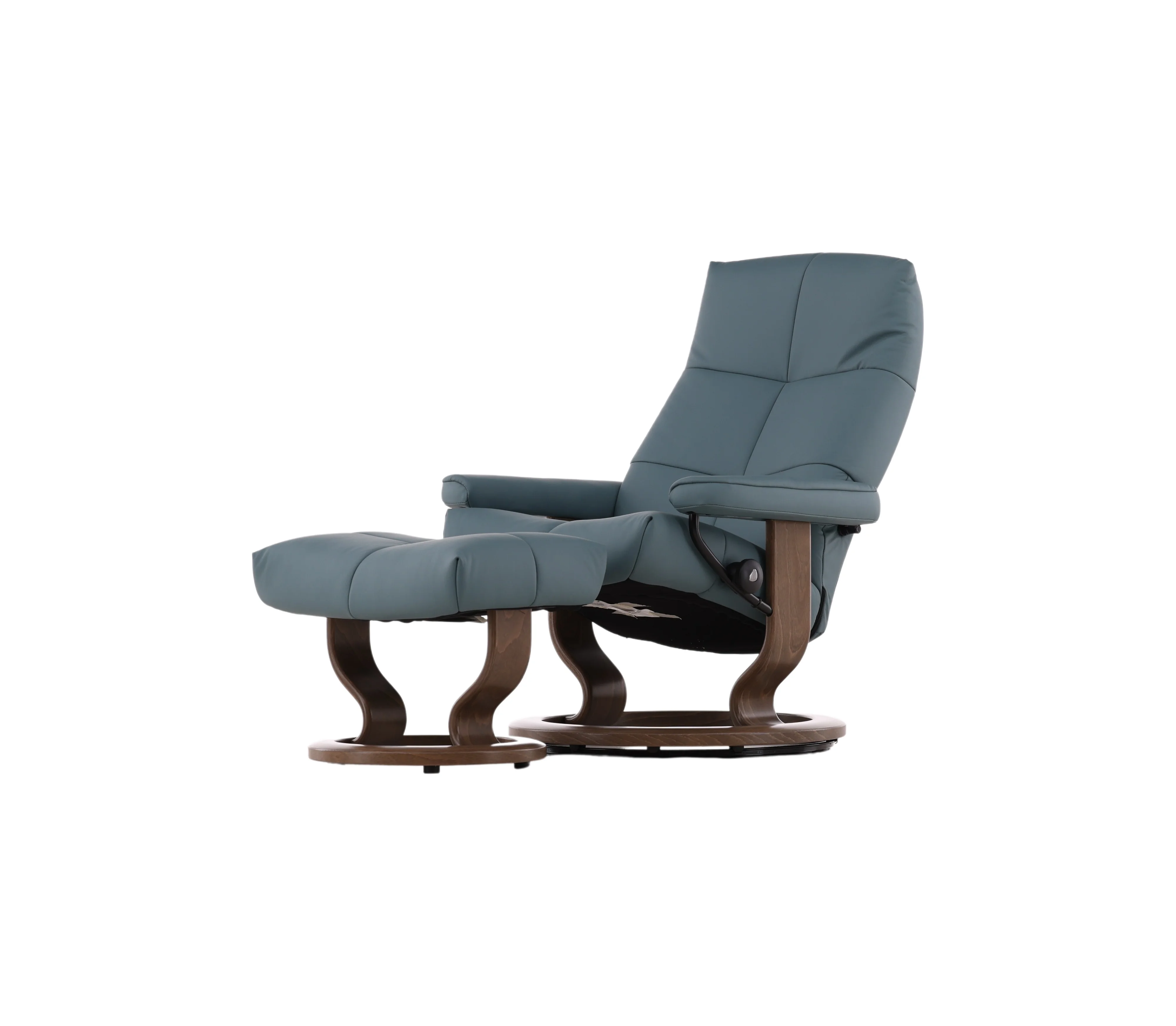 Stressless by Ekornes David Genuine Leather Large David Chair & Ottoman