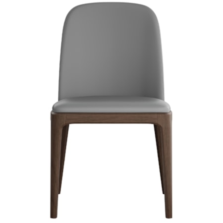 Eric Dining Chair in Gray Microfiber Fabric