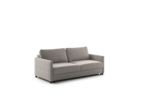 Contemporary King Sleeper Sofa w/Round Exposed Wood Legs