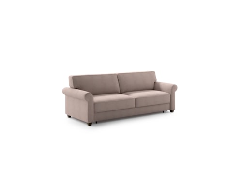 Transitional Queen Size Max Loveseat Sleeper with Rolled Arms