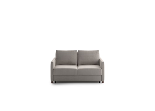 Contemporary Full XL Sleeper Loveseat w/Round Exposed Wood Legs