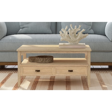 Coastal Chatham Rectangular Cocktail Table with Two Drawer