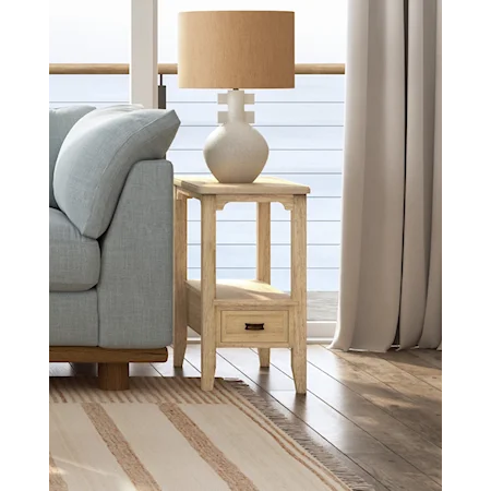 Coastal Chatham Chairside End Table with Low Shelf