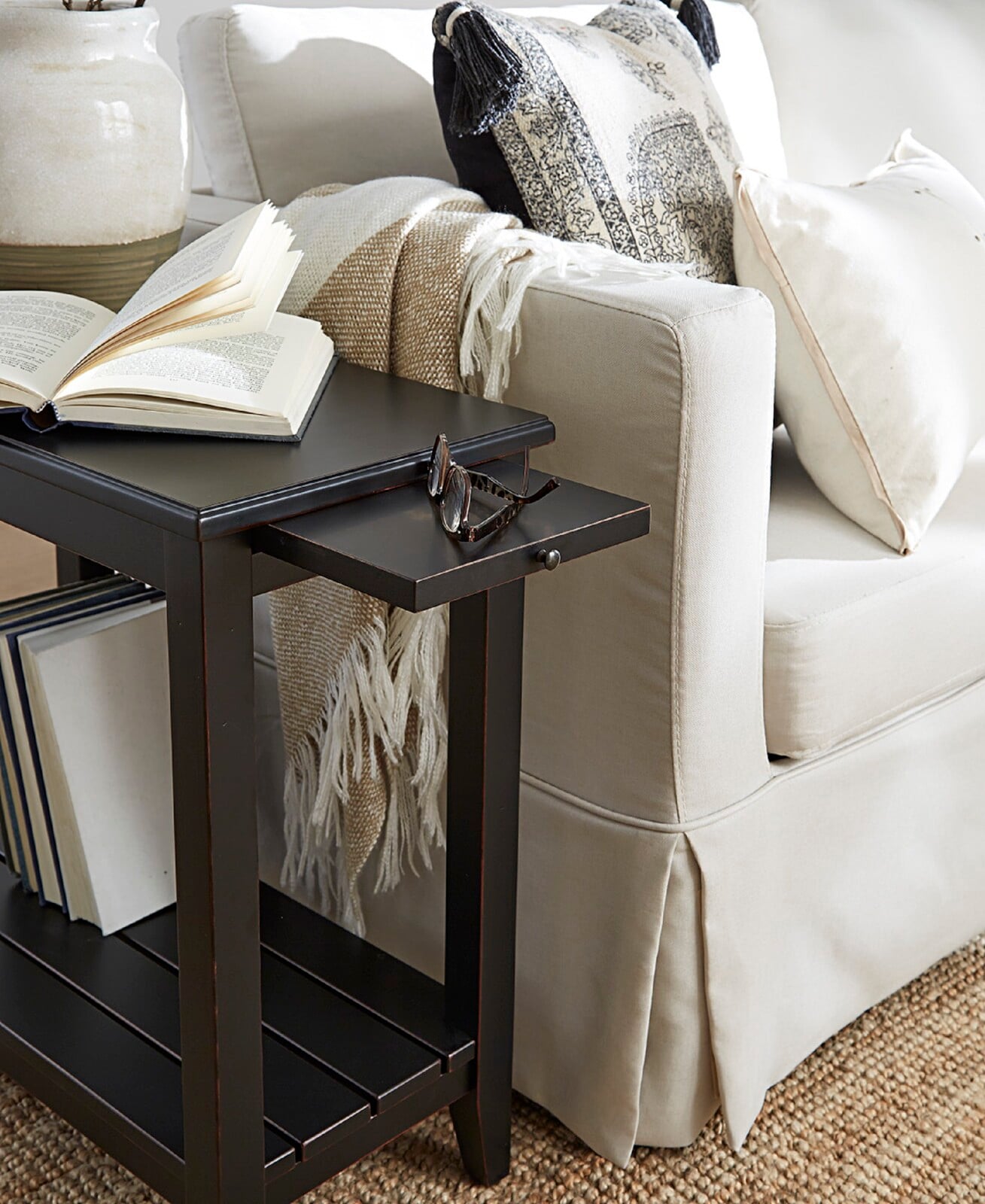 Null Furniture Expressions 661807B Farmhouse Chairside End Table with