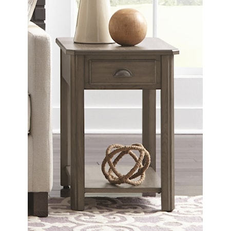 Rectangular End Table with Drawer and Shelf