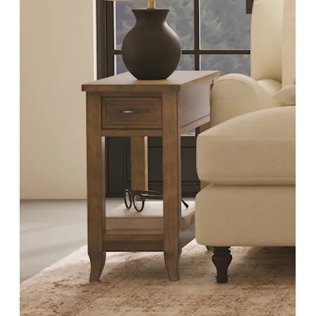 Traditional Salem Chairside End Table with USB Ports