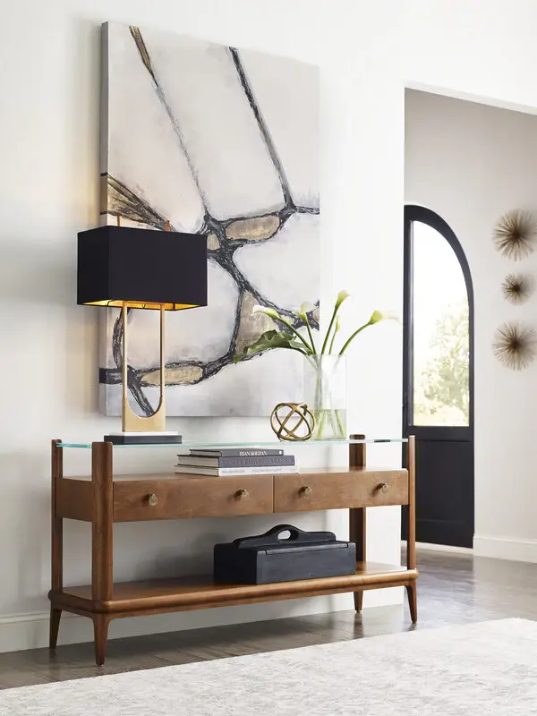 Martine Glass-Top Console Table