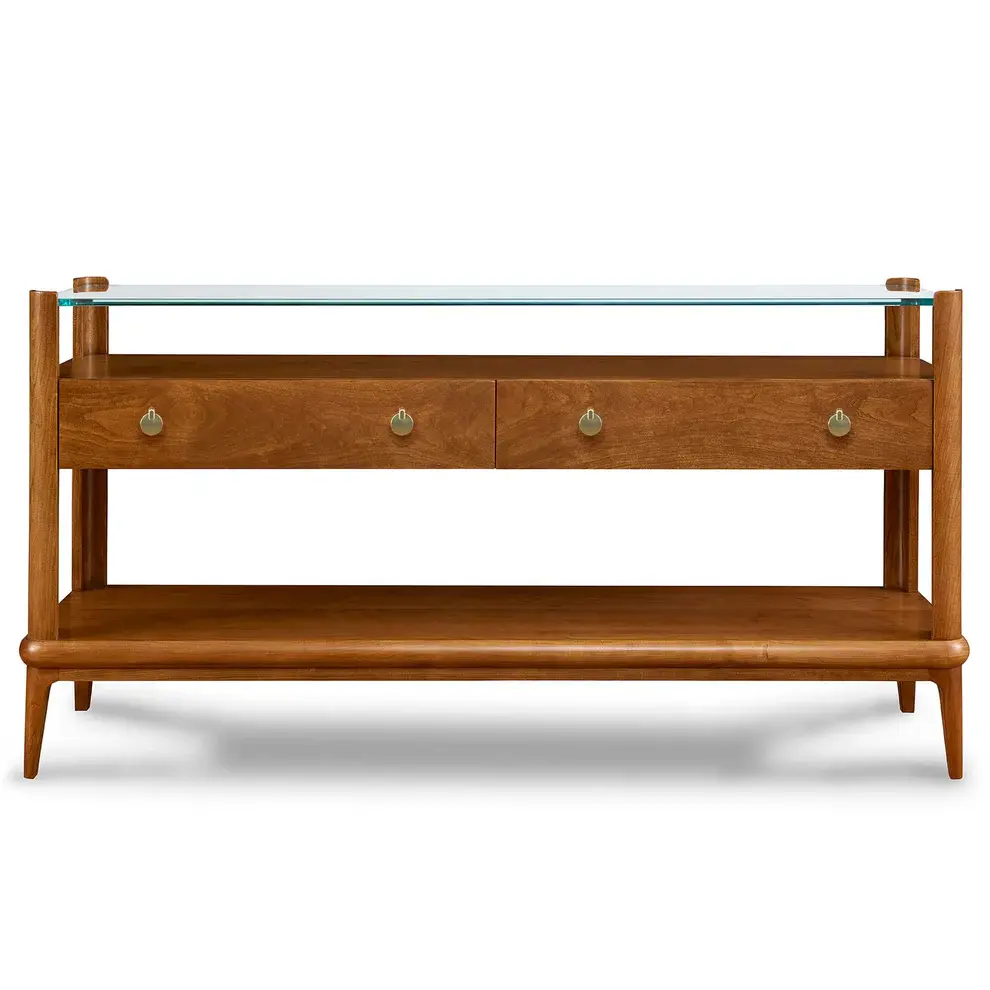 Martine Glass-Top Console Table