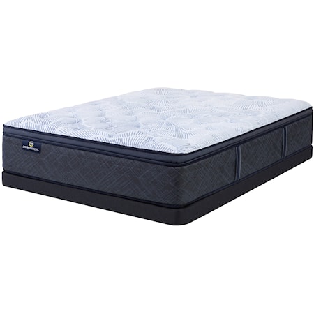 Perfect Sleeper Blue Lagoon Nights 14.5" Plush Pillow Top Mattress Low Profile Set-Queen