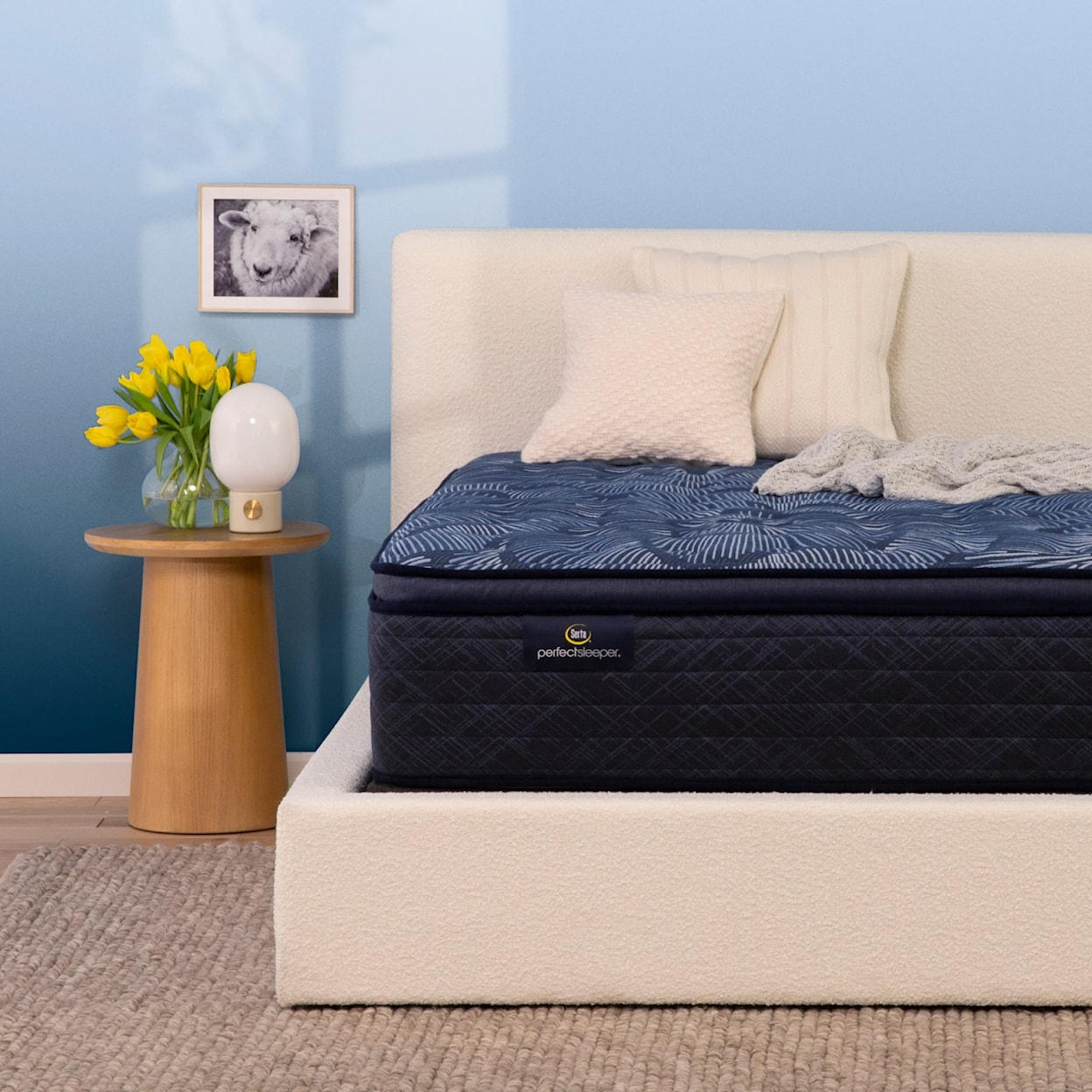 Serta Perfect Sleeper Cobalt Calm Medium Pillowtop Full Low Profile Mattress Set