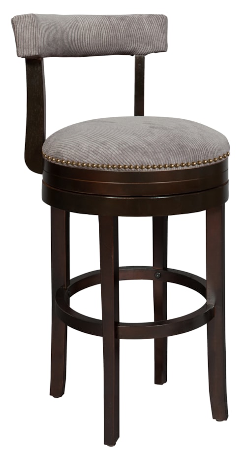 Contemporary Open Back Upholstered Swivel Barstool