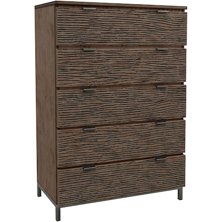 Rustic 5-Drawer Tall Bedroom Chest