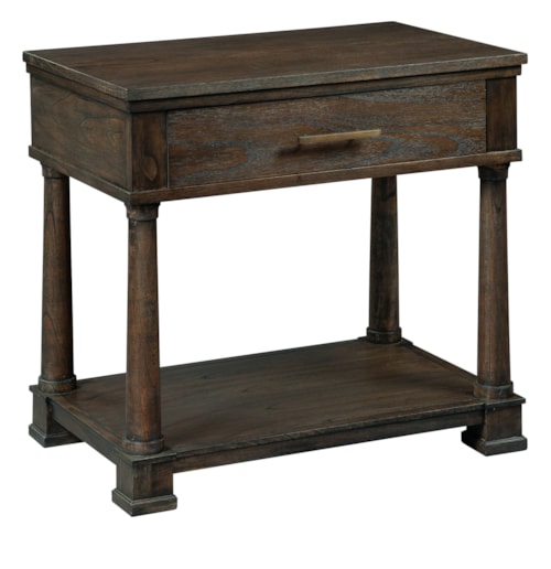 Single Drawer Nightstand with Low Shelf