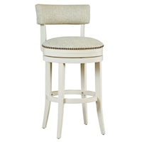 Contemporary Open Back Upholstered Swivel Barstool